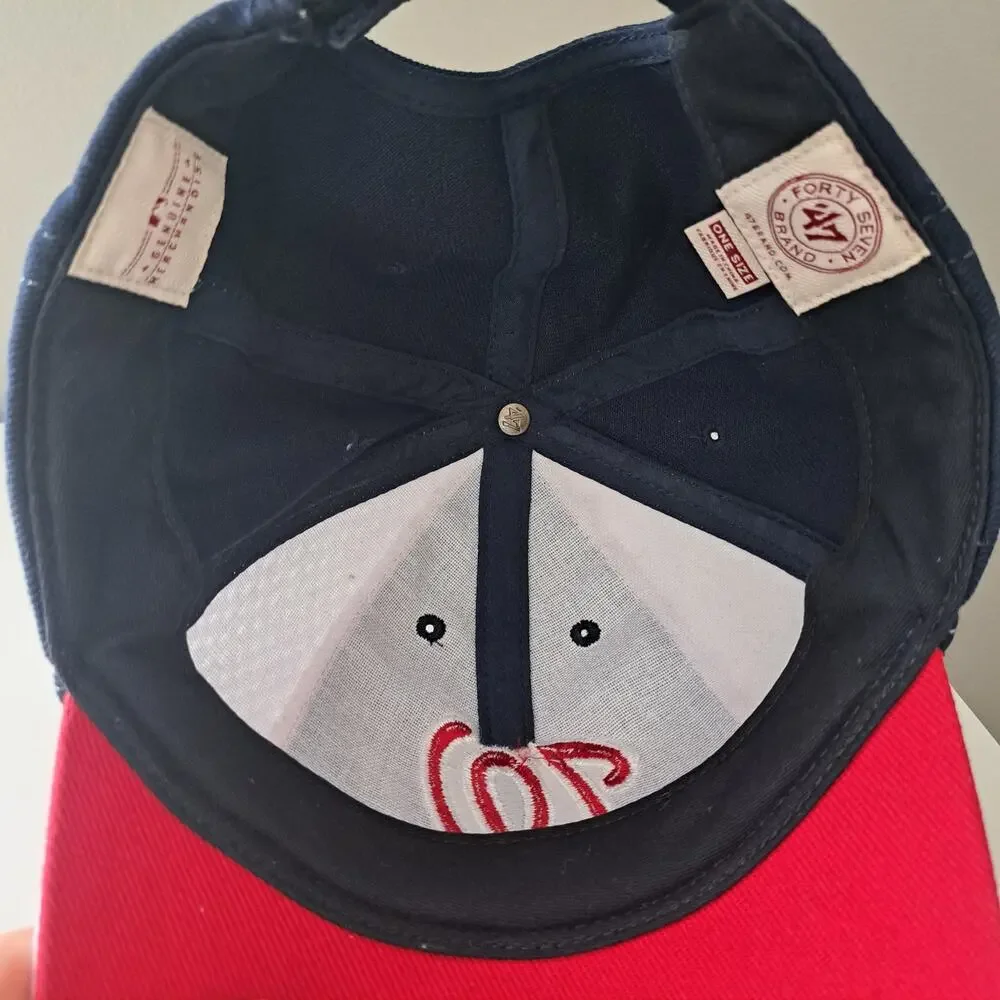 Washington Nationals MLB '47 Brand Adjustable Logo Hat Red White Blue - Picture 7 of 11